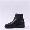 Pepe Saenz Sara Side Zip Wedge Boot - Black Leather